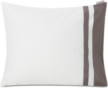 Hotel Sateen White/Charcoal Contrast Pillowcase Home Textiles Bedtextiles Pillow Cases Hvit Lexington Home*Betinget Tilbud