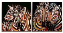 Maleri DKD Home Decor Zebra (83 x 3.5 x 83 cm) (2 pcs)