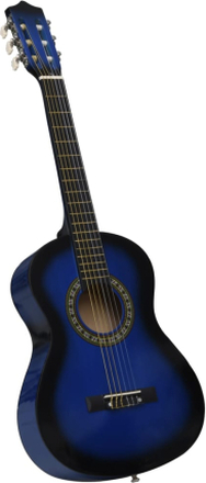 vidaXL Klassisk gitar for nybegynnere og barn 1/2 34" blå
