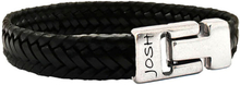 JOSH 24825-BRA-S-BR Armband leder bruin-zilverkleurig 15 mm 23 cm