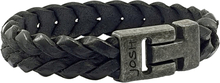 JOSH 24941-BRA-VB-BL Armband leder zwart-vintage zwart 15 mm