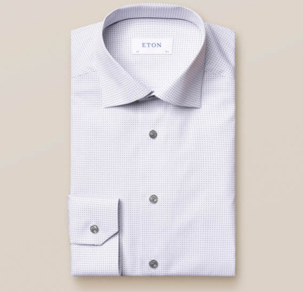Eton Slim fit Grå skjorta med mikromönster
