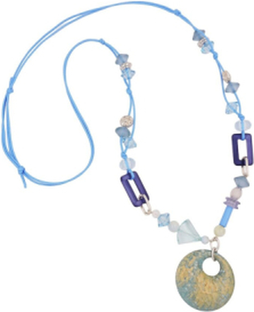NECKLACE DIFFERENT BEADS TURQUOISE AND LIGHT BLUE