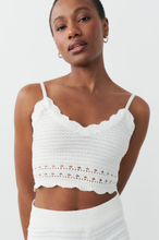 Gina Tricot - Knitted singlet - linnen - White - XS - Female