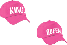 Fun pet / cap cadeau king and queen roze voor bruidspaar / koppels