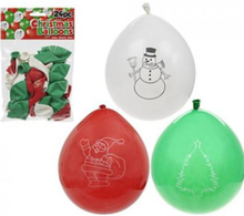 24 stk 25 cm Ballonger med Julmotiv