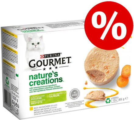 Zum Sonderpreis! Gourmet Nature's Creations 24 x 85 g - Pastete: Huhn & Karotten