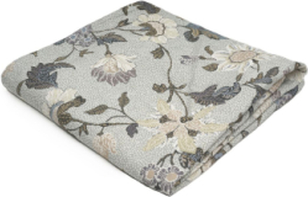 Table Cloth 145X300Cm White Flower Linen Home Textiles Kitchen Textiles Tablecloths & Table Runners Grey Ceannis
