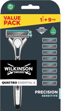 Wilkinson Quattro Essential Sensitive Scheersysteem incl 9 Mesjes