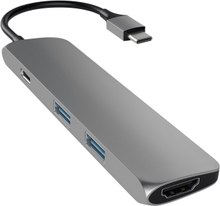 Satechi Slim USB-C Multi-Port ‑sovitin 4K HDMI, Space Grey