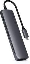 Satechi Slim USB-C Multi-Port ‑sovitin, Space Grey