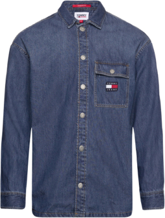 Tjm Classic Denim Overshirt Overshirts Denim Shirts Blå Tommy Jeans*Betinget Tilbud