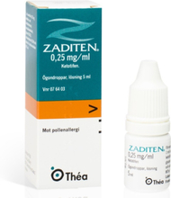 Zaditen, ögondroppar, lösning 0,25 mg/ml 5 ml