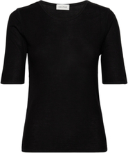 Lyocell Rib Tee Designers T-shirts & Tops Short-sleeved Black House Of Dagmar