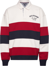 Stripe Prep Rugby Tops Polos Long-sleeved White Tommy Hilfiger