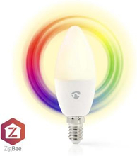 Nedis SmartLife Full Färg Glödlampa | Zigbee 3.0 | E14 | 470 lm | 4.9 W | RGB / Varm till cool vit | 2200 - 6500 K | Android- / IOS | Ljus | 1 st.