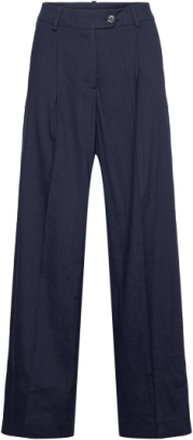 Wide Stretch Linen Pant Bottoms Trousers Linen Trousers Blue GANT
