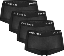 Pclogo Lady 4 Pack Solid Bc Hipstertrosa Underkläder Black Pieces