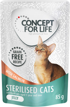 Zum Sonderpreis! Concept for Life getreidefrei 12 x 85 g - Sterilised Cats Lachs - in Gelee