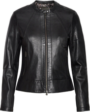 Diora Classic Leather Jacket Skinnjakke Skinnjakke Svart Jofama*Betinget Tilbud