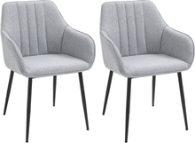 2 Sedie imbottite moderne sedia da cucina o soggiorno grigio chiaro