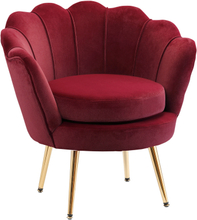 Poltrona in velluto rosso design glamour anni 70 glam per soggiorno