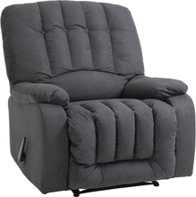 Poltrona relax reclinabile in tessuto grigio per soggiorno salotto