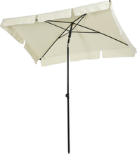 Ombrellone parasole rettangolare con palo inclinabile in poliestere crema