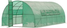 Serra a tunnel per orto in acciaio con copertura in pe 570x292x197cm verde