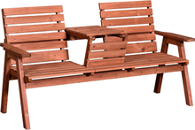 Panchina in legno 2-3 posti con tavolino convertibile in seduta 160x70x85cm