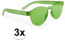 3x Groene verkleed zonnebrillen voor volwassenen