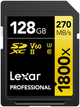 Lexar 128GB Pro 1800X SDXC UHS-II U3 (V60) R270/W180, Lexar