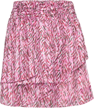 Gwen Printed Mini Skirt Kort Skjørt Rosa Dante6*Betinget Tilbud