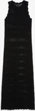 Crochet style sleeveless dress - Black