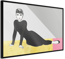 Inramad Poster / Tavla - Elegant Audrey - 30x20 Svart ram