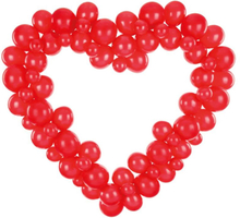 Ballongbåge Hjärta, röd, 1,5 meter - PartyDeco