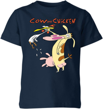 Cow and Chicken Characters Kids' T-Shirt - Navy - 3-4 Years - Navy