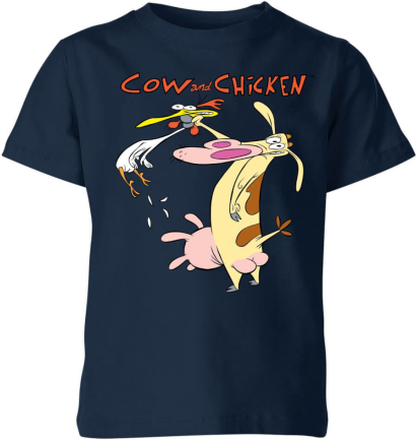 Cow and Chicken Characters Kids' T-Shirt - Navy - 7-8 Years - Navy