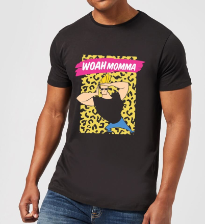 Johnny Bravo Woah Momma Men's T-Shirt - Black - L
