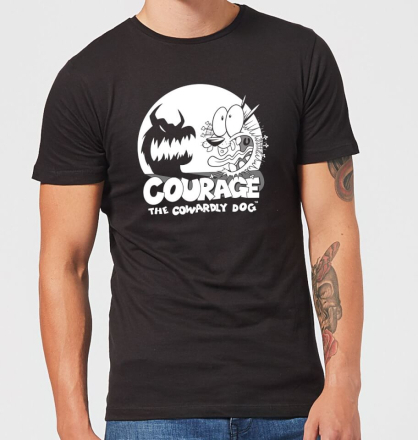 Courage The Cowardly Dog Spotlight Men's T-Shirt - Black - L