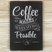 Emaljeskilt Coffee makes everything possible