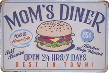 Emaljeskilt Mom's Diner - Best in Town