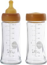 Plastic Free Baby Glass Bottle 250 Ml - 2 Pack Baby & Maternity Baby Feeding Baby Bottles & Accessories Baby Bottles Orange HEVEA
