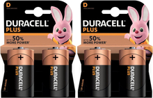 4x Duracell D Plus batterijen alkaline LR20 MN1300 1.5 V