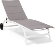 Limala solstol eller loungestol stål/aluminium textilene 150 kg mobil