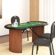 vidaXL Pokerbord med markerhållare 10 spelare 160x80x75 cm grön