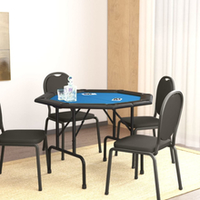 vidaXL Tavolo da Poker Pieghevole 8 Giocatori Blu 108x108x75 cm