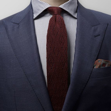 Eton Vinröd stickad slips i ull & bomull