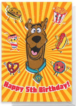 Scooby Doo 5th Birthday Greetings Card - Standard Card