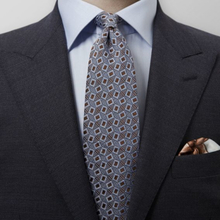 Eton Blå slips med vintagemönster